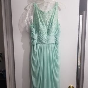 Size 12 David's Bridal Mint Lace Bridesmaid Dress